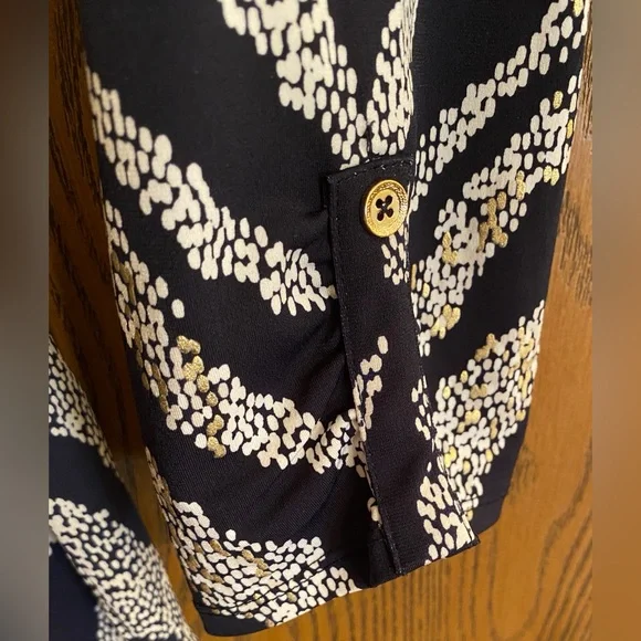 JM Collection Navy and Gold Zebra Print woman’s Top, XXL - Picture 3 of 5